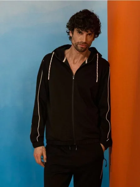 Sinsay Mikina na s kapucí černá