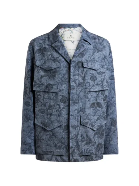 Geacă Etro cu model floral cu imagine albastru