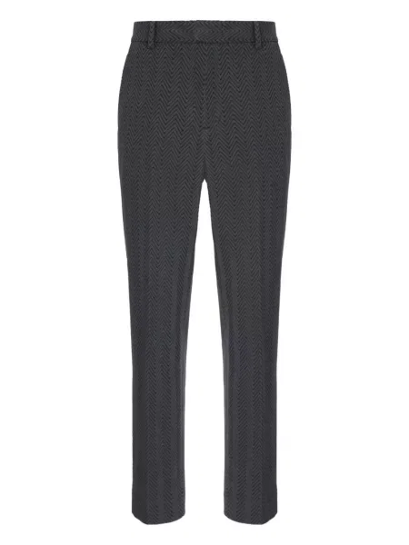 Pantaloni Missoni cu model herringbone gri