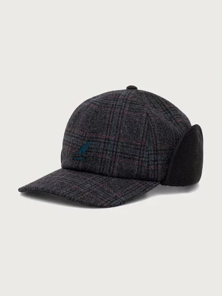 Kangol șapcă pentru bărbați cu lână PLAID EARFLAPS BASEBALL gri