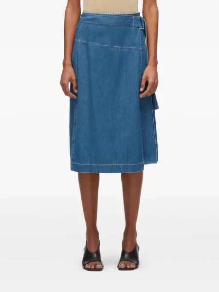Fustă midi 3.1 Phillip Lim până la genunchi albastru