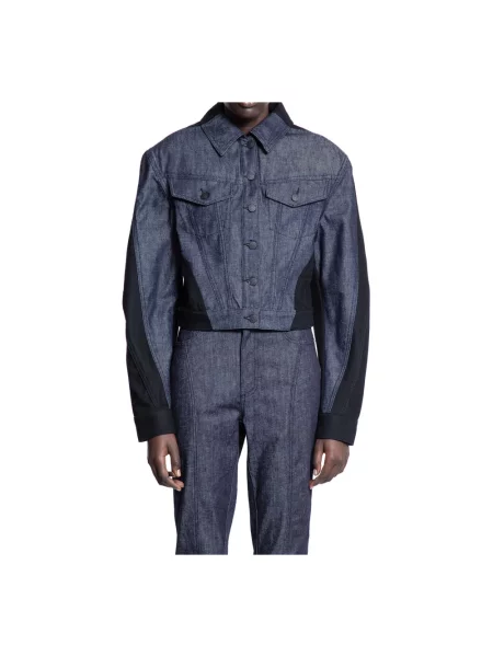 Kurtka jeansowa Mugler niebieska