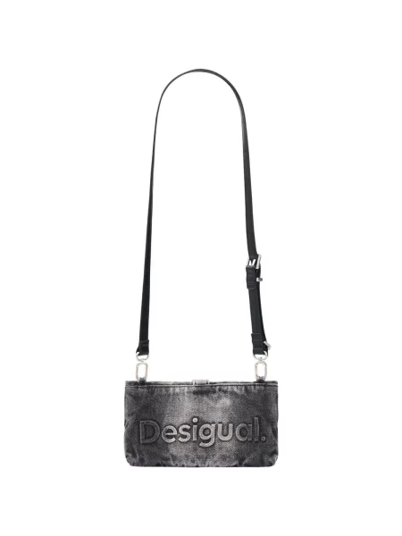 Desigual Geantă de umăr gri denim negru