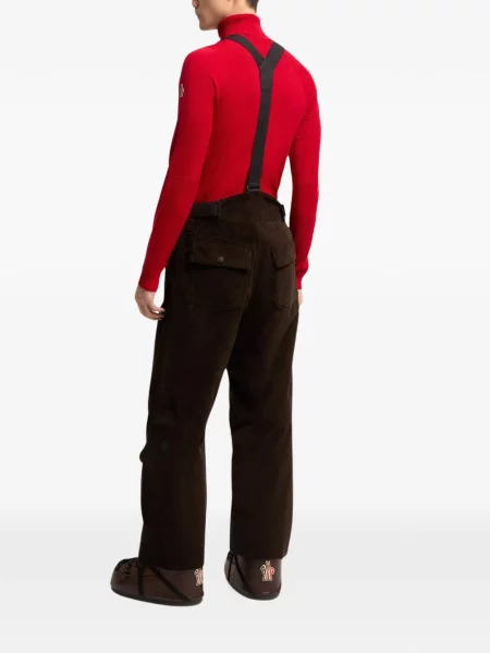 Pantaloni de schi Moncler Grenoble de catifea cord maro