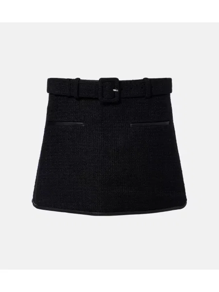 Spódnica Self-portrait tweedowa czarna