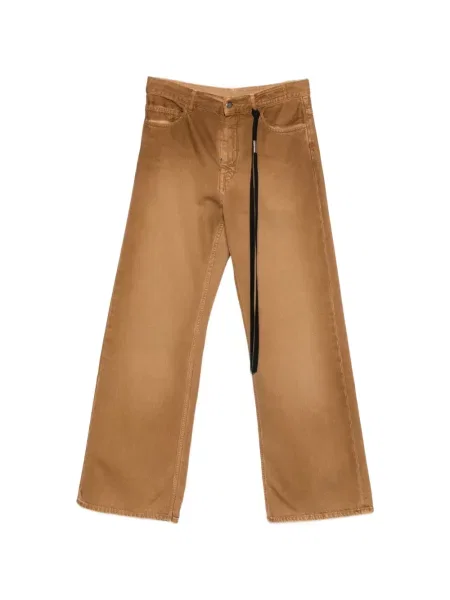 Lung pantaloni Ann Demeulemeester cu bretele maro