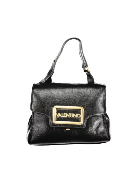 Lniana torebka Valentino By Mario Valentino czarna