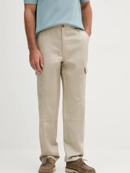 Guess pantaloni din amestec de in bej