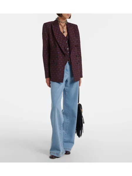 Sacou Etro de lână cu model floral