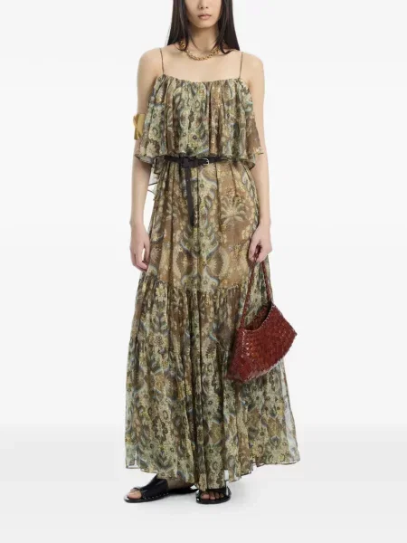 Rochie Into The East cu imagine cu model paisley maro