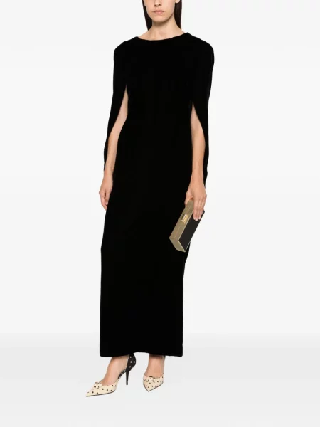 Rochie maxi Alberta Ferretti de catifea negru