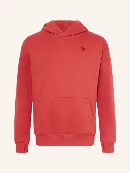 Abercrombie & Fitch Mikina S Kapucí červená