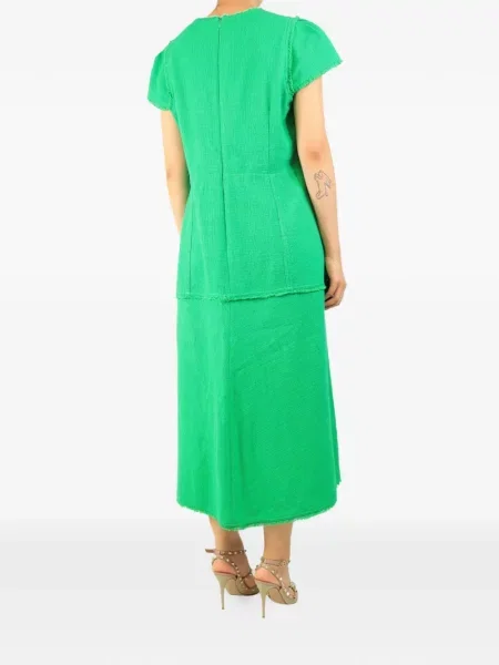 Rochie midi Me+em din tweed verde