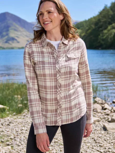 Willow Brushed koszula flanelowa Beige beżowa