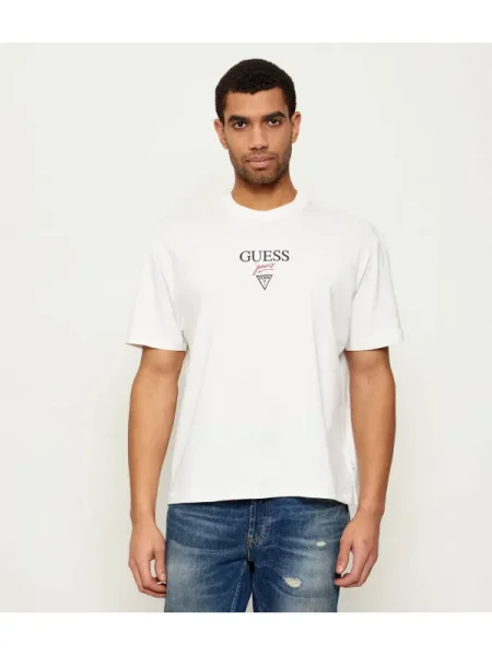 Guess Jeans Tricou BAKER | Oversize fit alb