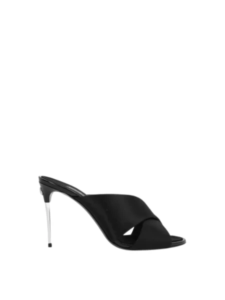 Klapki Dolce And Gabbana skórzane czarne