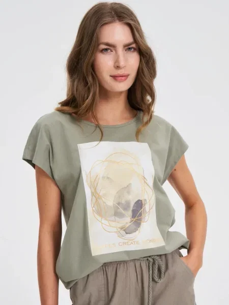 Tricou Marisse cu imagine alb