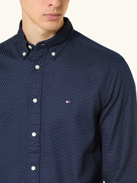 Tommy Hilfiger Košile Regular Fit tmavě modrá bílá