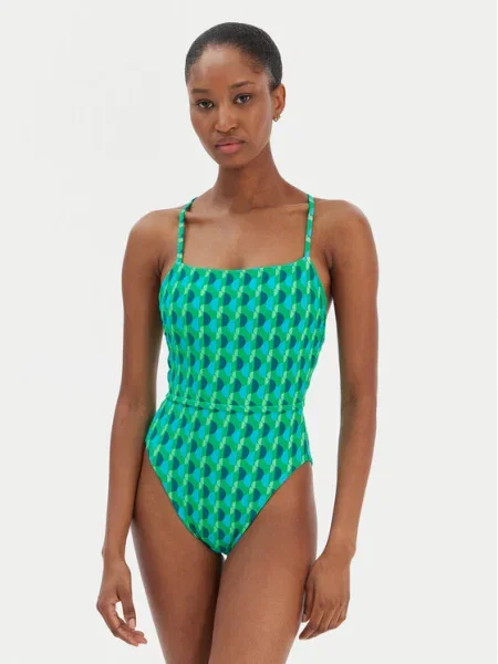 Seafolly Бански костюм Sorrento зелен