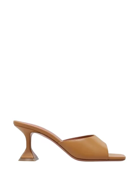 Kožené sandály Amina Muaddi hnědé