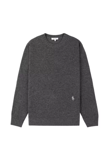 Pulover Sporty & Rich cu autograf gri