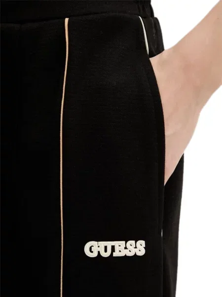 Ριγέ τρέξιμο παντελόνι Guess μαύρο
