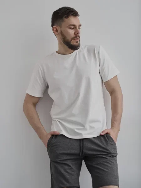 HANDY WEAR Cotton Basic Футболка Молочний