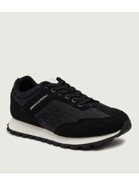 Armani Exchange Sneakers | piele întoarsă negru
