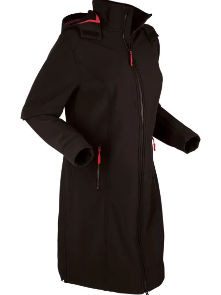 Płaszcz softshell z materiału odpychającego wodę czarny