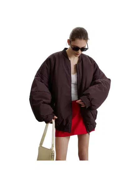 Kurtka bomber Estro ze stójką brązowy