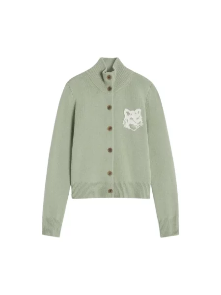 Kardigan Maison Kitsune wełniany zielony