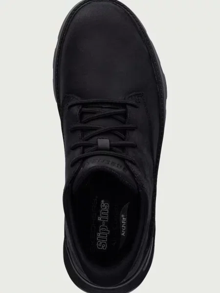 Skechers GARZA-RIDLEY sportcipő férfi bőr fekete