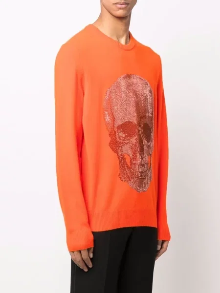 Svetr Philipp Plein s potiskem oranžový