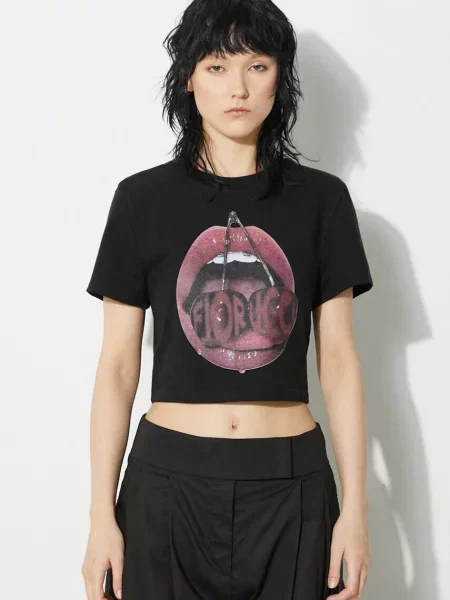 Футболка Fiorucci Mouth Print чорний