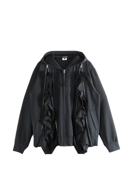 Mikina s kapucí Comme Des Garçons Homme s volány černá