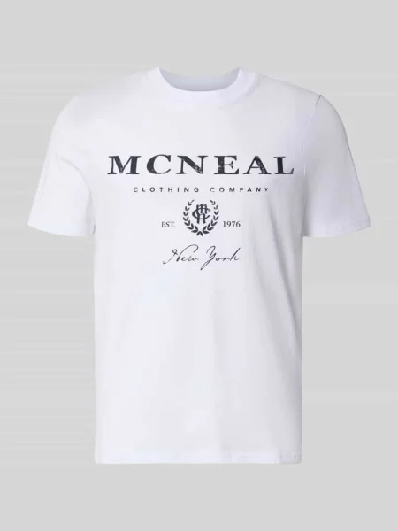 T-shirt z nadrukiem z logo i okrągłym dekoltem Mcneal biała