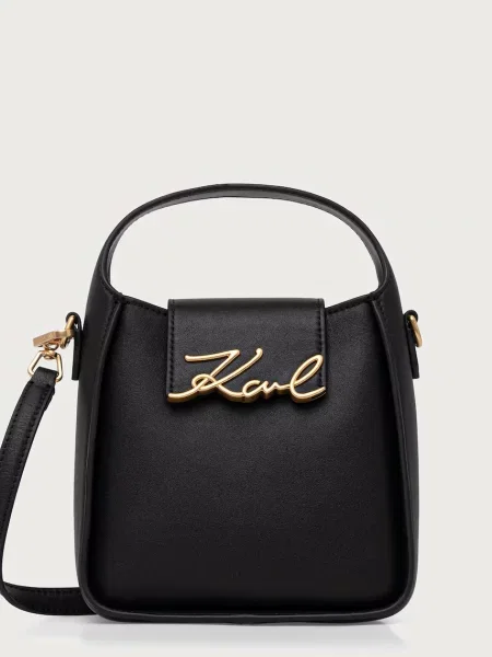 Karl Lagerfeld geantă crossbody pentru femei din piele negru