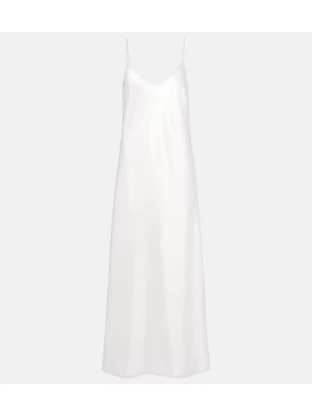 Satynowa sukienka Galvan garniturowa biała