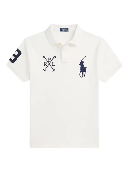 Дълго мрежеста тениска Polo Ralph Lauren с кръгло деколте зелено