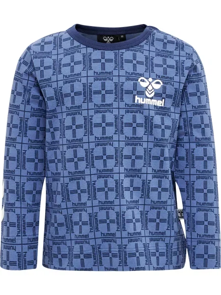 T-shirt z długim rękawem dla chłopca Hummel Check niebieska