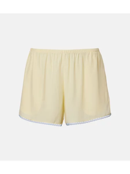 Pantaloni scurți Sir de mătase galben