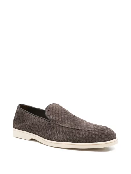 Pantofi loafer Doucal's din piele de căprioară maro