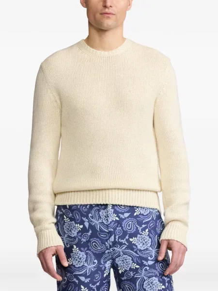 Πουλόβερ Ralph Lauren Purple Label με στρογγυλή λαιμόκοψη μωβ
