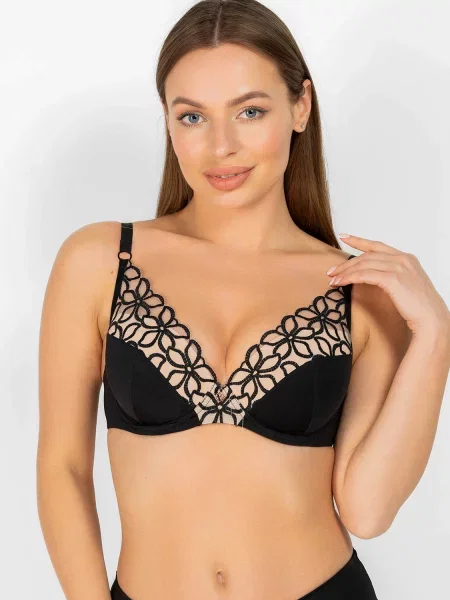 Бюстгальтер с плотной чашкой чорний