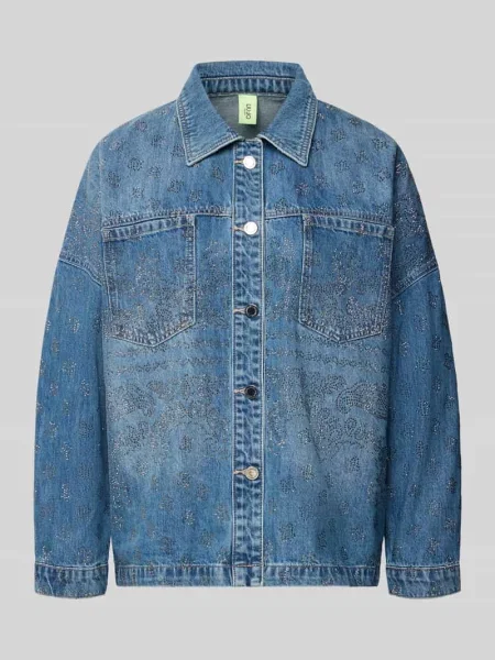 Bluzka jeansowa o kroju relaxed fit z czystej bawełny model CAMICIA' Liu Jo Sport granatowa