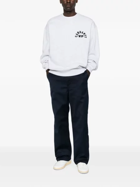 Pantaloni Carhartt Wip cu autograf albastru