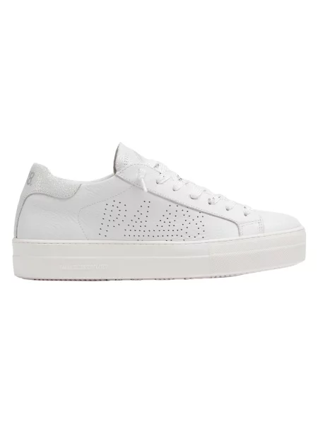 Sneakersy P448 skórzane na platformie białe