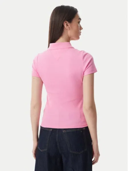 Tommy Jeans Polo marškinėliai Šviesiai rožinė