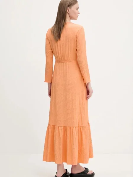 HUGO sukienka maxi rozkloszowana pomarańczowy
