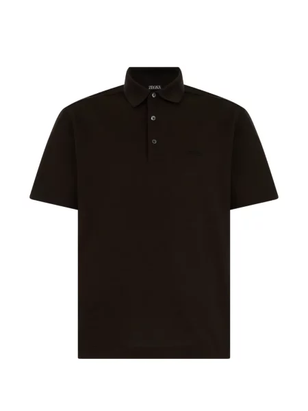 Scurt tricou polo Zegna maro